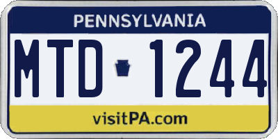 PA license plate MTD1244