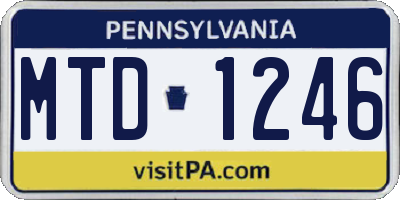 PA license plate MTD1246