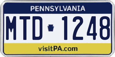 PA license plate MTD1248