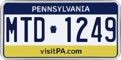 PA license plate MTD1249
