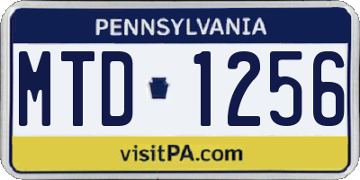 PA license plate MTD1256