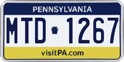 PA license plate MTD1267