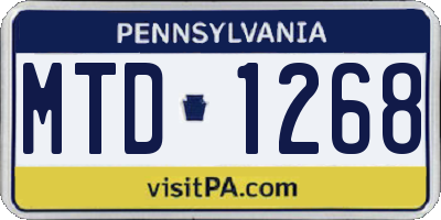 PA license plate MTD1268
