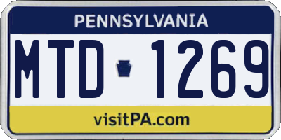 PA license plate MTD1269