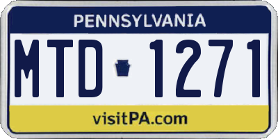 PA license plate MTD1271