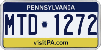 PA license plate MTD1272