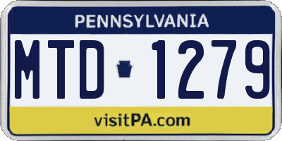 PA license plate MTD1279