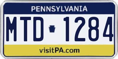 PA license plate MTD1284