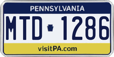 PA license plate MTD1286