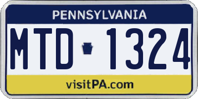 PA license plate MTD1324
