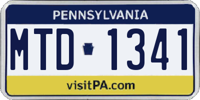 PA license plate MTD1341