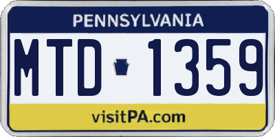 PA license plate MTD1359