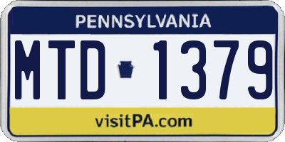 PA license plate MTD1379