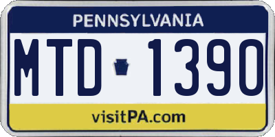 PA license plate MTD1390
