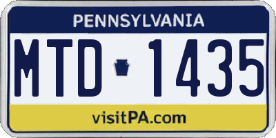 PA license plate MTD1435