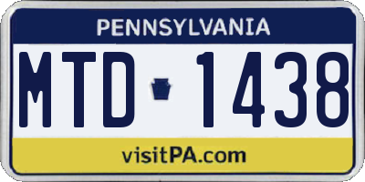 PA license plate MTD1438