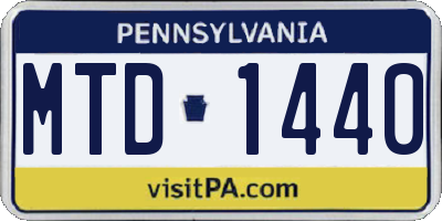 PA license plate MTD1440