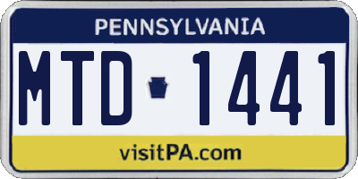 PA license plate MTD1441