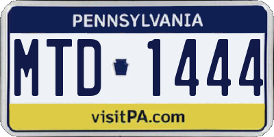 PA license plate MTD1444
