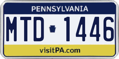 PA license plate MTD1446