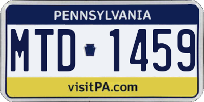 PA license plate MTD1459
