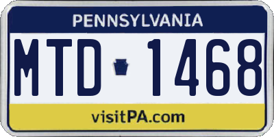 PA license plate MTD1468