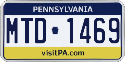 PA license plate MTD1469