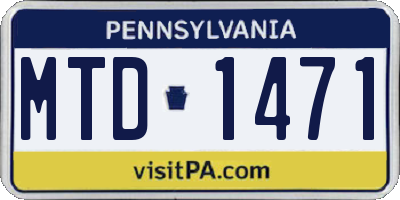 PA license plate MTD1471