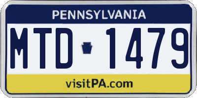 PA license plate MTD1479