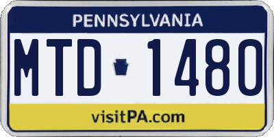 PA license plate MTD1480