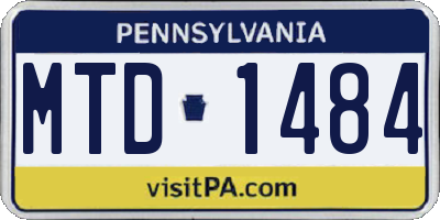 PA license plate MTD1484