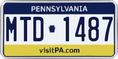 PA license plate MTD1487