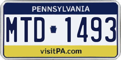 PA license plate MTD1493