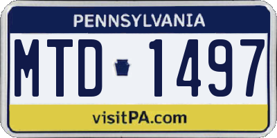 PA license plate MTD1497