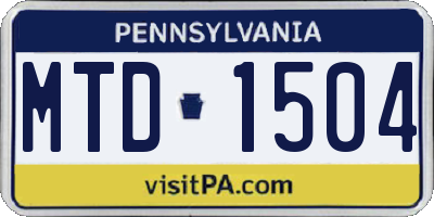 PA license plate MTD1504