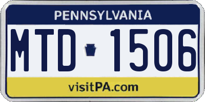 PA license plate MTD1506