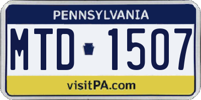 PA license plate MTD1507