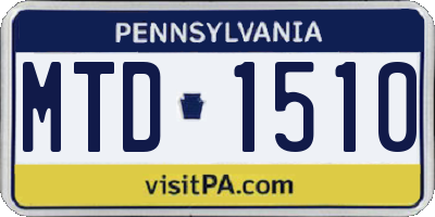 PA license plate MTD1510