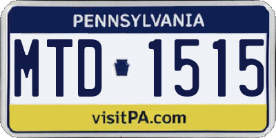 PA license plate MTD1515