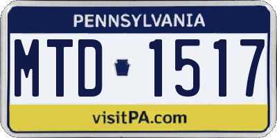 PA license plate MTD1517