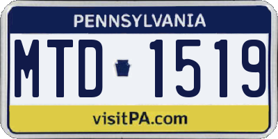 PA license plate MTD1519