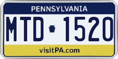 PA license plate MTD1520