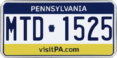 PA license plate MTD1525