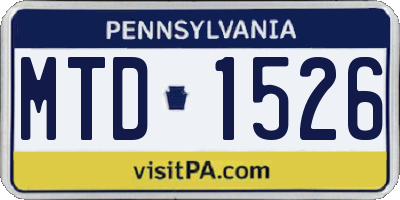 PA license plate MTD1526