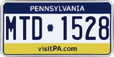 PA license plate MTD1528