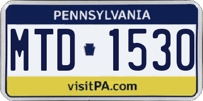 PA license plate MTD1530