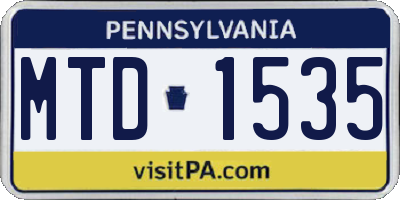 PA license plate MTD1535