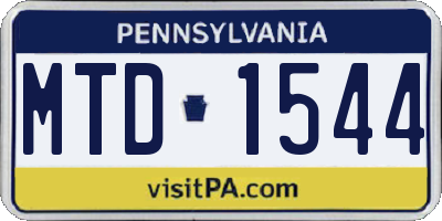 PA license plate MTD1544