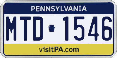 PA license plate MTD1546