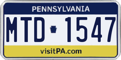 PA license plate MTD1547